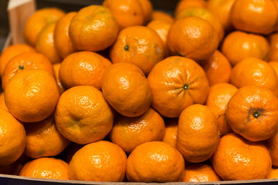 Full frame shot of oranges in market