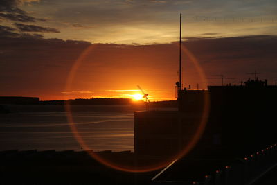 Scenic view of sunset over sea