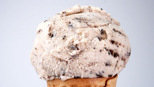 Close-up of ice cream against white background