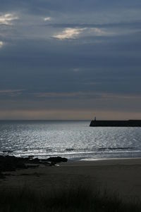 Scenic view of sea at sunset