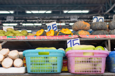 Various fruits for sale at market stall