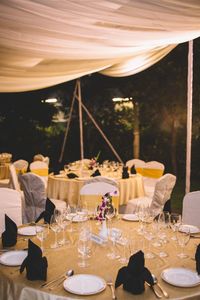 View of dining table at restaurant