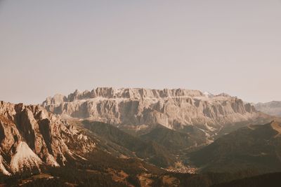 Scenic view of mountains against clear sky