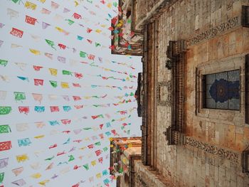 Low angle view of multi colored building