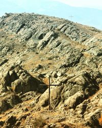 Scenic view of rocky mountains against sky