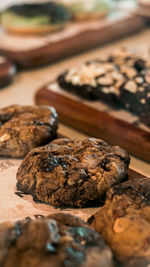 Close-up of cookies on table