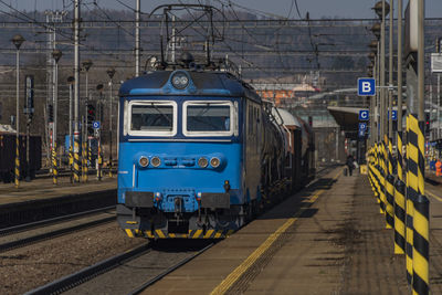 Train on railroad station