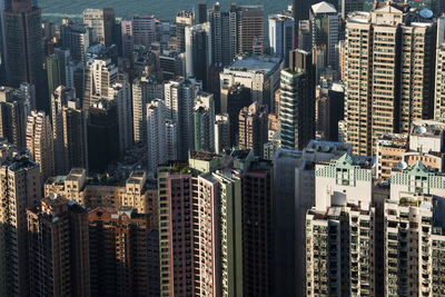 High angle view of skyscrapers
