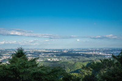 Scenic view of sea against blue sky