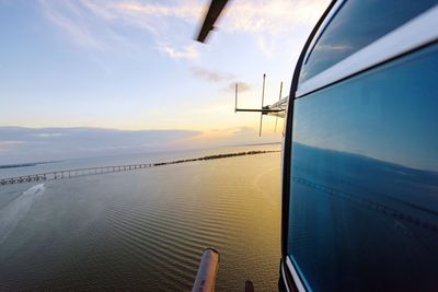 Low angle view of boat in calm sea