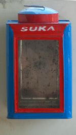 Close-up of open window