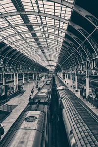 Train on railroad station platform