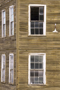 Old wood building windows