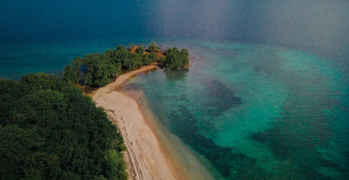 Aerial view on the beach, bima, indonesia