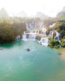 Scenic view of waterfall