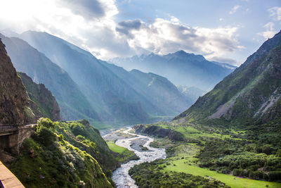 Scenic view of mountains against sky