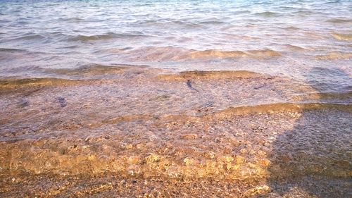 Close-up of sand at beach