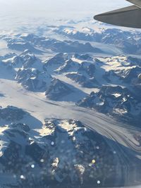 Aerial view of snowy landscape