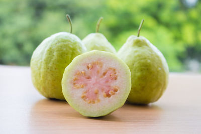 Close-up of apple on table