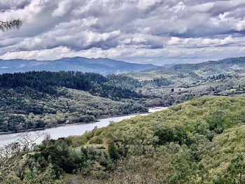 Scenic view of mountains against sky