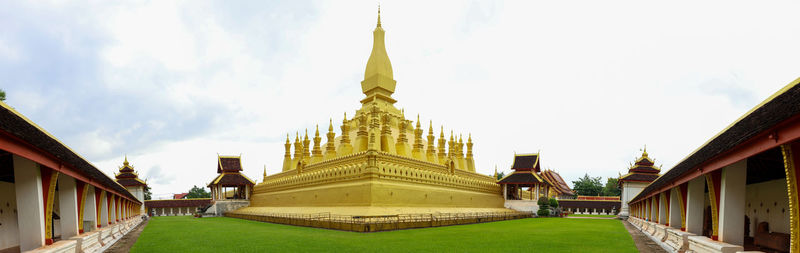 Low angle view of temple against sky