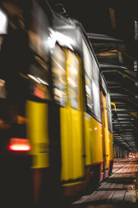 Blurred motion of train