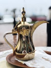 Close-up of teapot teapot on table