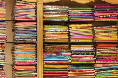 Full frame shot of multi colored pencils in store