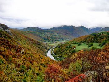 Scenic view of mountains against sky