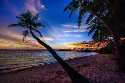 Scenic view of sea against sky at sunset