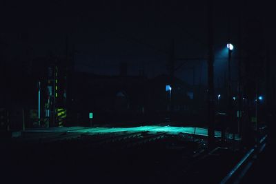 Illuminated street light at night