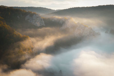 Low angle view of mountains against sky
