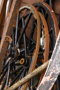 Close-up of rusty wheel