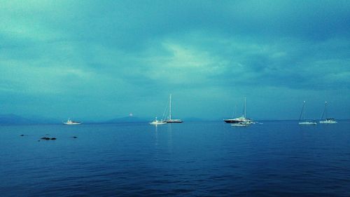 Boat sailing in sea