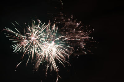 Firework display at night
