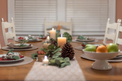 Fruits and vegetables on table at home