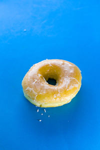 Close-up of ice cream against blue background