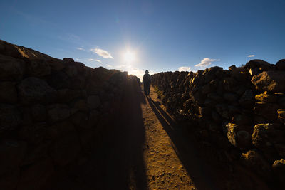 Panoramic view of rocks against sky