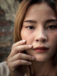 Close-up portrait of a beautiful young woman