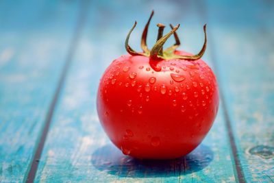 Close-up of strawberry on table