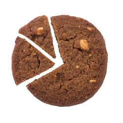 High angle view of cake on white background