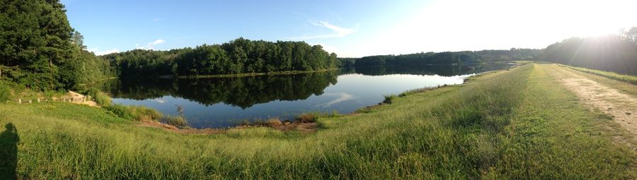 Panoramic view of lake against sky