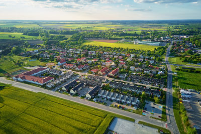 High angle view of cityscape
