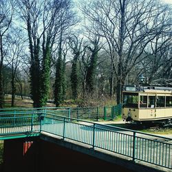 Railing with bridge in background