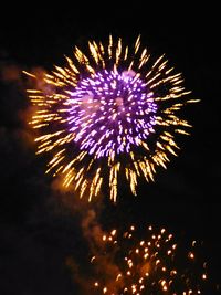 Low angle view of firework display