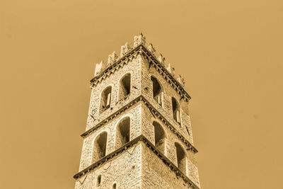 Low angle view of a building against clear sky