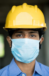 Portrait of man wearing mask