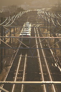 High angle view of railroad tracks