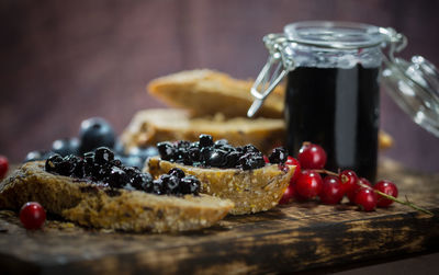 Close-up of fruits on table