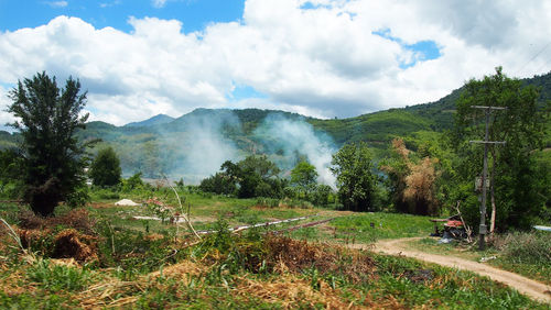 Panoramic view of landscape against sky